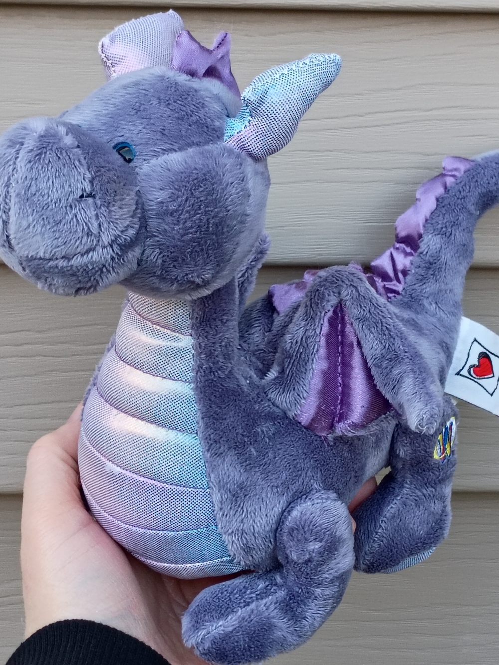 Ganz Webkinz Stormy Dragon Plush Toy Iridescent Purple Rainbow Retired NO CODE